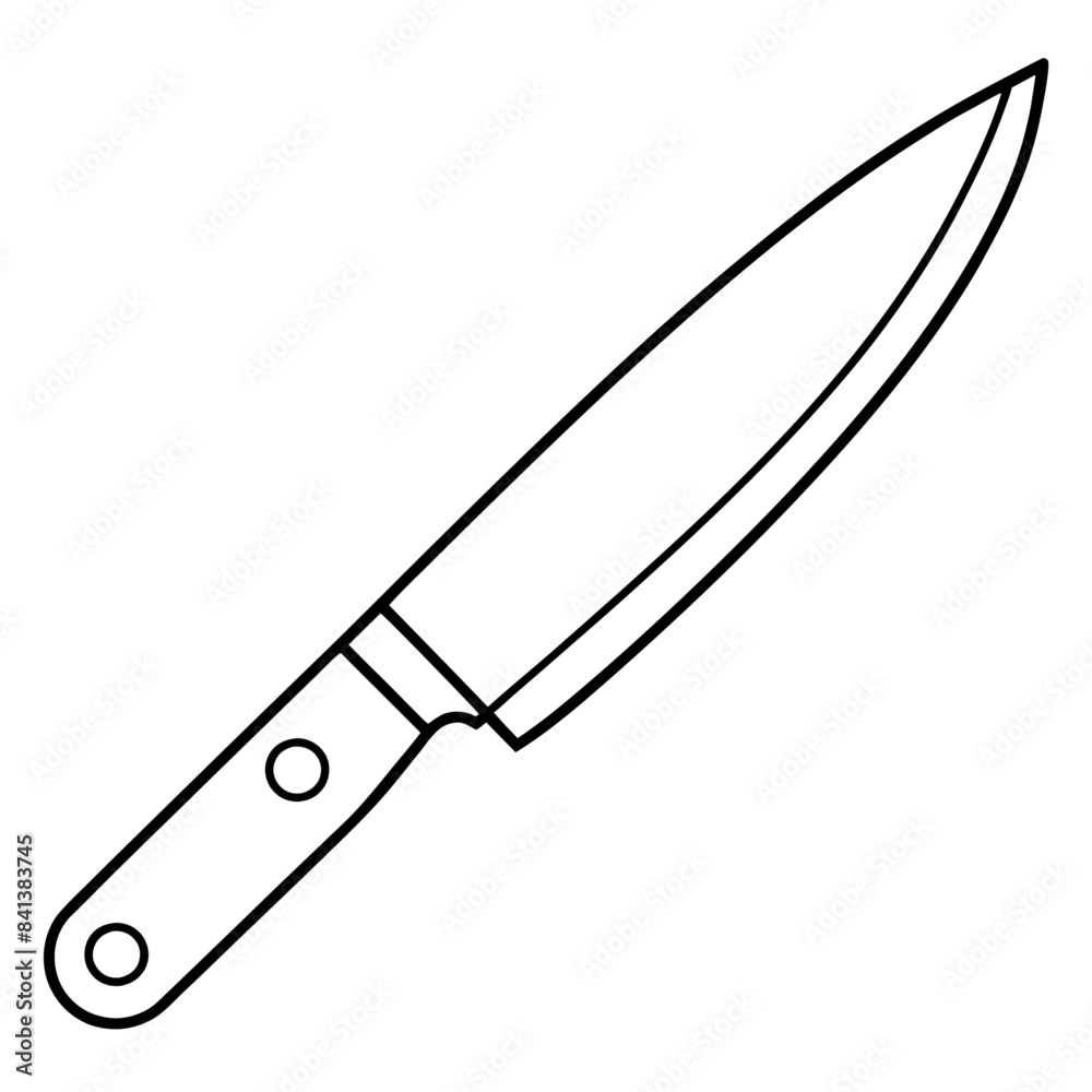 Knife outline coloring book page line art drawing Knife outline coloring book page line art drawing