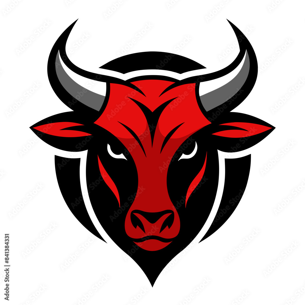Angry Bull Face Vector Logo Illustration