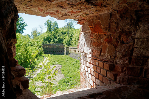 Fototapeta Naklejka Na Ścianę i Meble -  Window in defensive walls - Former Prussian Boyen Fortress - Gizycko, Poland