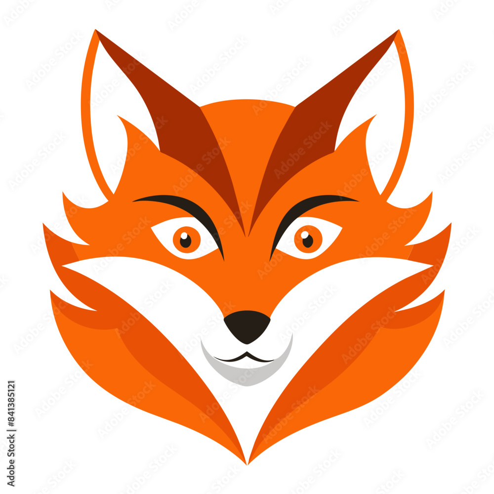 Obraz premium Fox Face Logo Vector Illustration