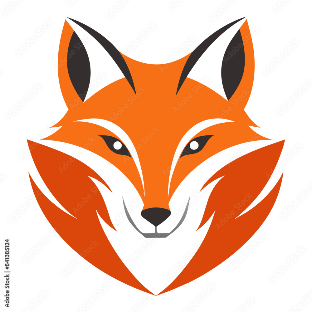 Obraz premium Fox Face Logo Vector Illustration