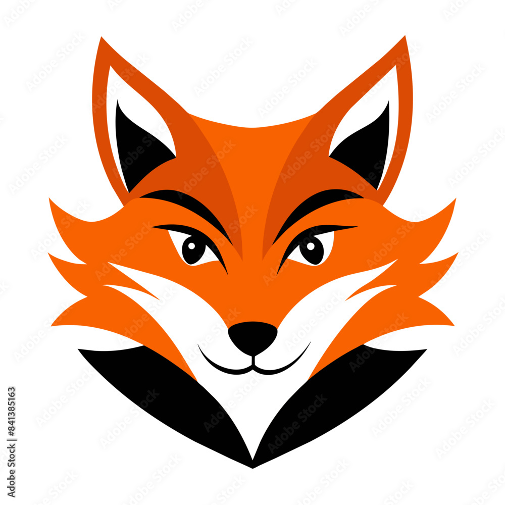 Obraz premium Fox Face Logo Vector Illustration