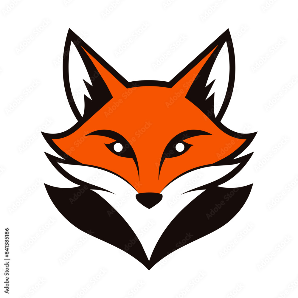 Obraz premium Fox Face Logo Vector Illustration