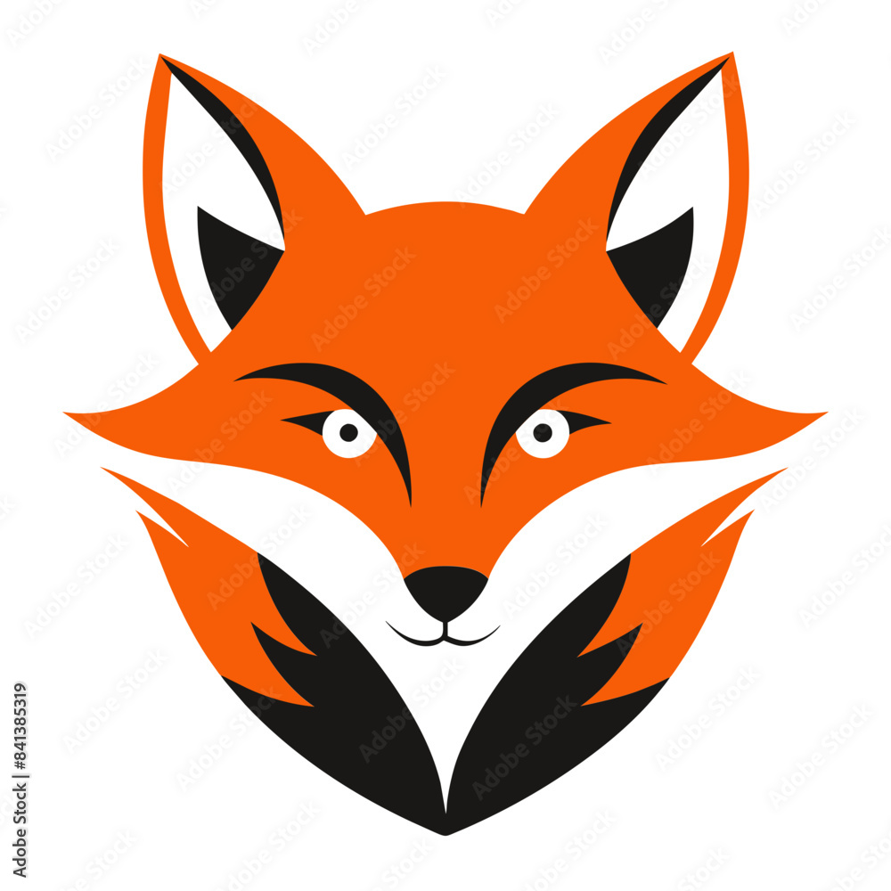 Obraz premium Fox Face Logo Vector Illustration