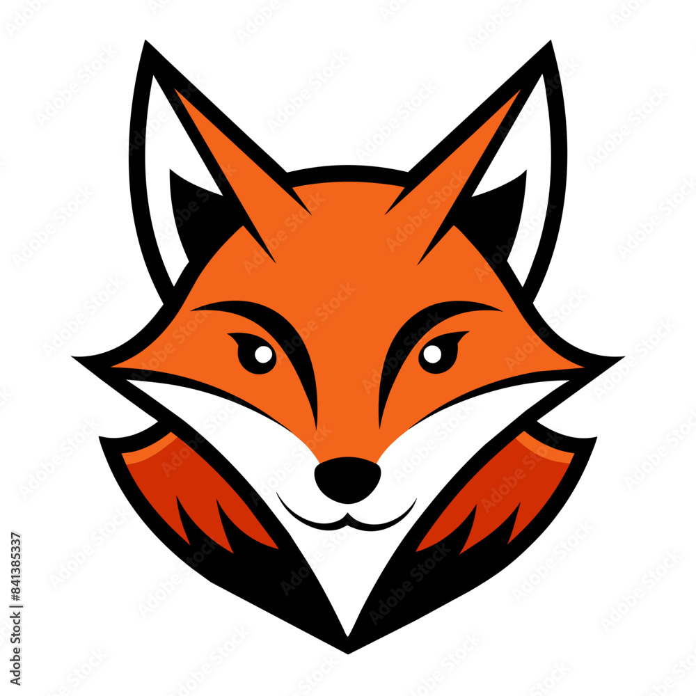 Obraz premium Fox Face Logo Vector Illustration