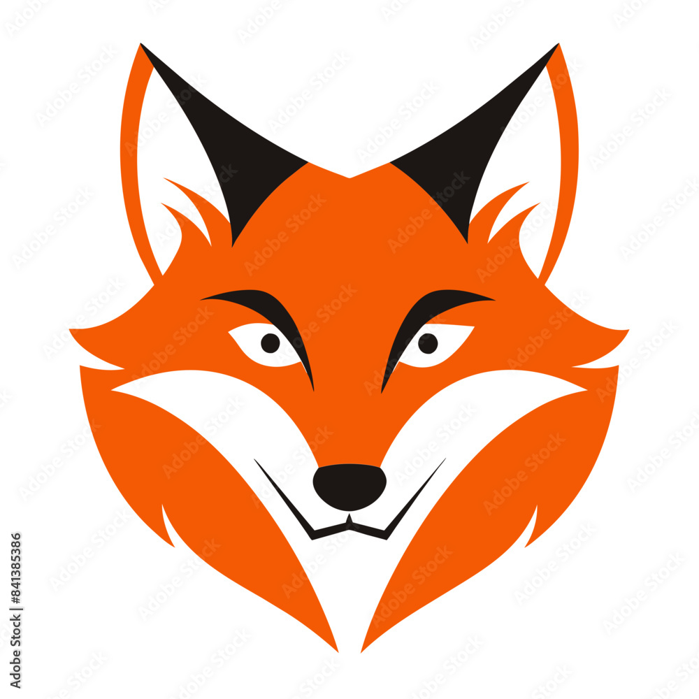 Obraz premium Fox Logo Vector Illustration on White Background