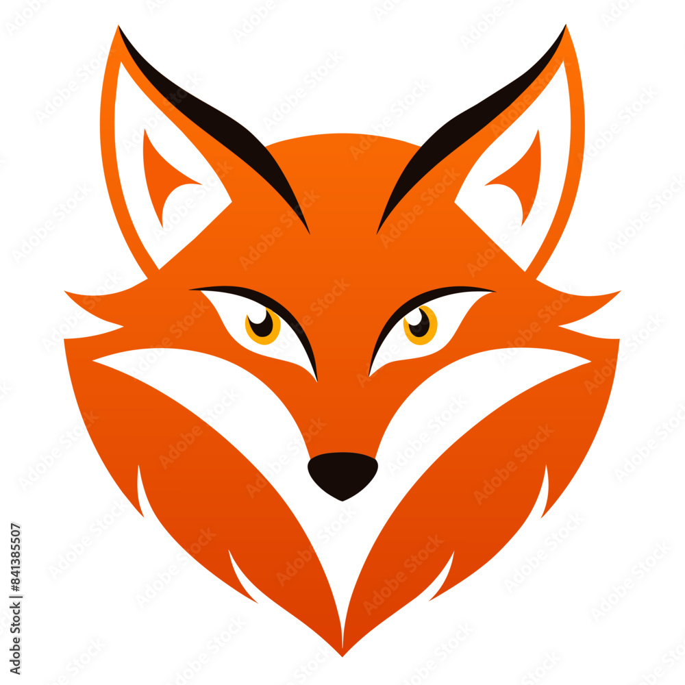 Obraz premium Fox Logo Vector Illustration on White Background