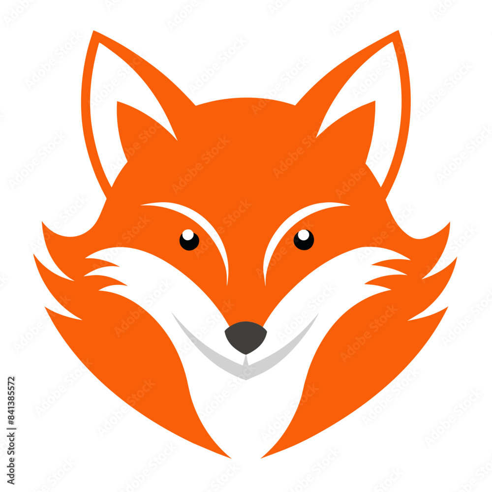 Obraz premium Fox Logo Vector Illustration on White Background