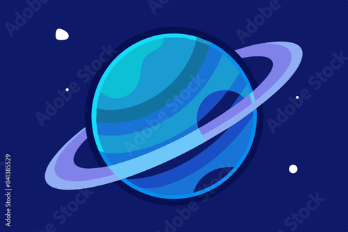 blue saturn vector illustration