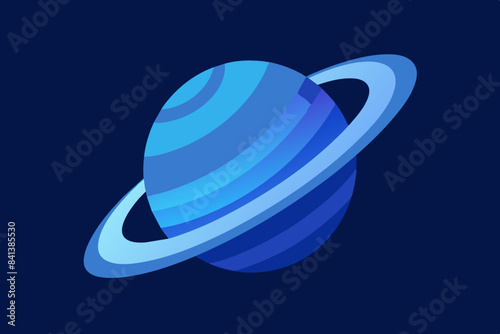 blue saturn vector illustration