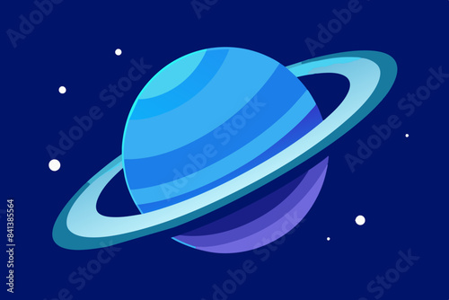 blue saturn vector illustration