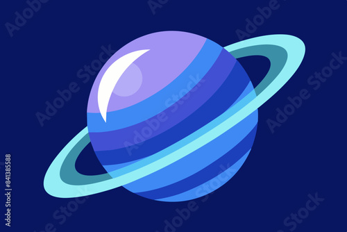 blue saturn vector illustration