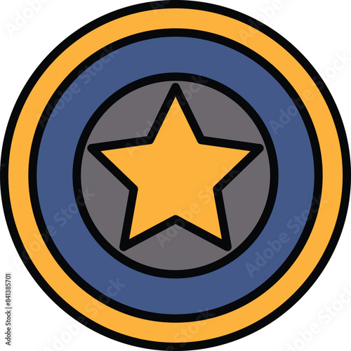 black and white star with a circle around it