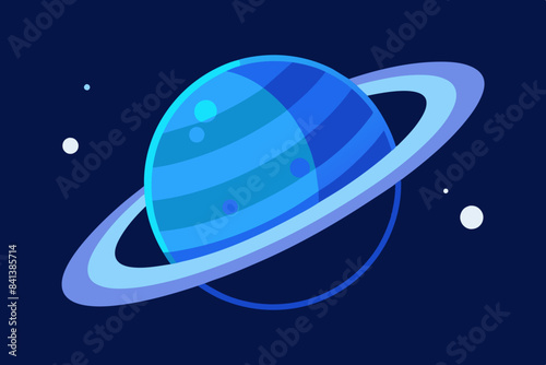 blue saturn vector illustration