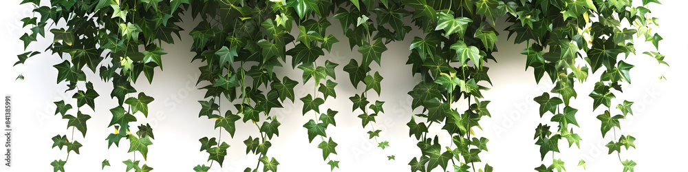 Ivy plants hanging down from the building