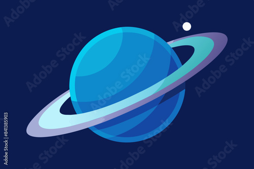 blue saturn vector illustration