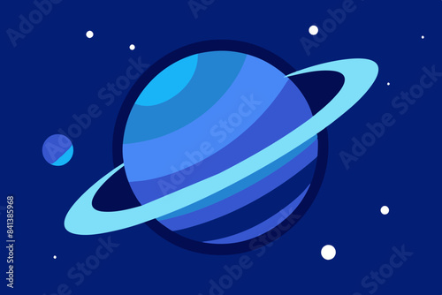 blue saturn vector illustration