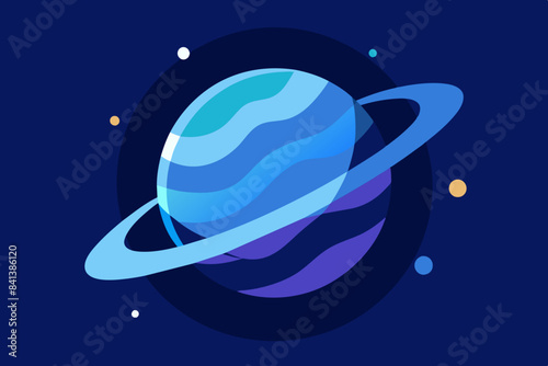 blue saturn vector illustration