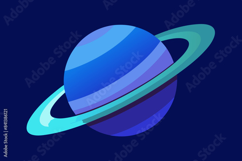 blue saturn vector illustration