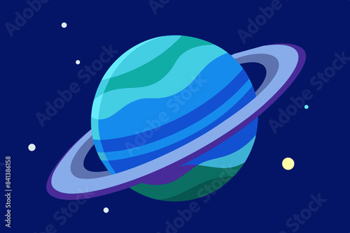 blue saturn vector illustration
