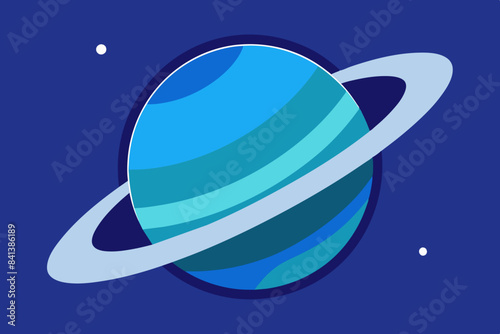 blue saturn vector illustration