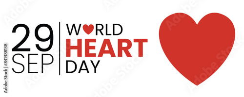 29 Sep World Heart Day banner design. Vector illustration