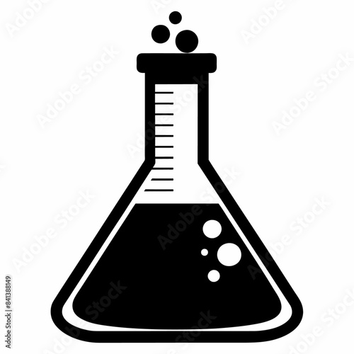 Lab flask black silhouette illustration
