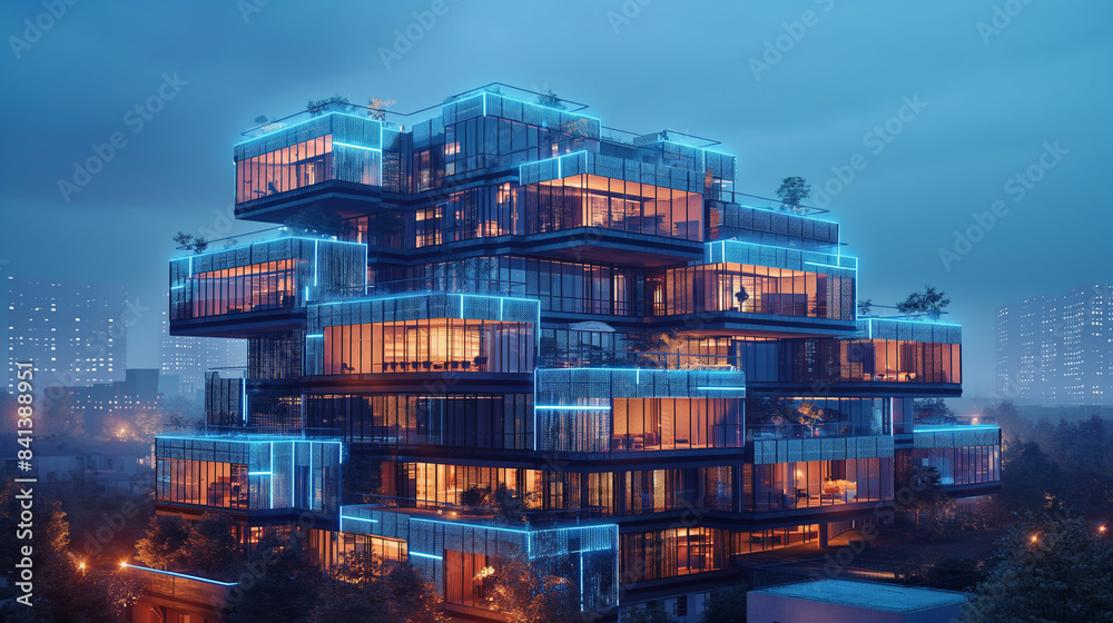 Picture of Automated property management - a smart building equipped with sensors ...