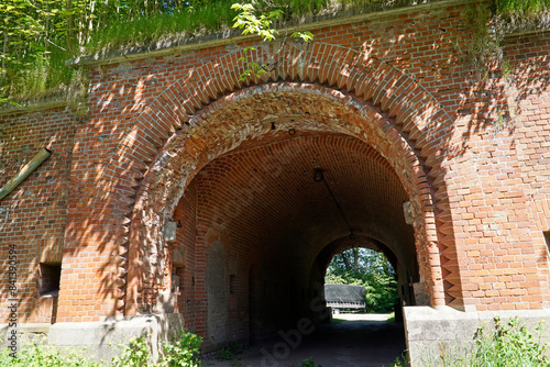 Fototapeta Naklejka Na Ścianę i Meble -  Gate at former Prussian Boyen Fortress - Gizycko, Poland