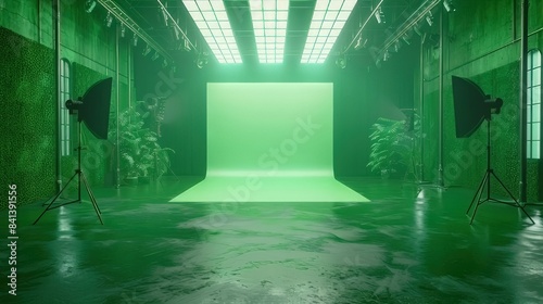 Virtual backdrop for a TV studio with a chroma screen
