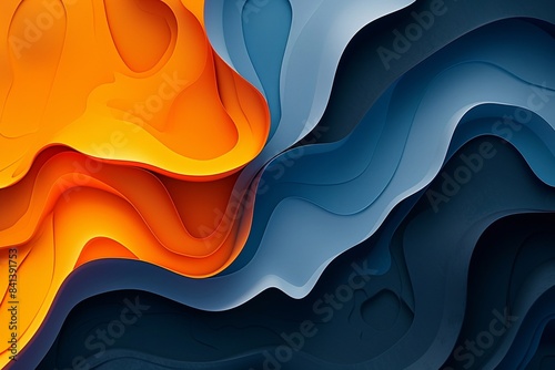 Modern colorful flow poster. Wave Liquid shape in black color background. Art design for your design project.