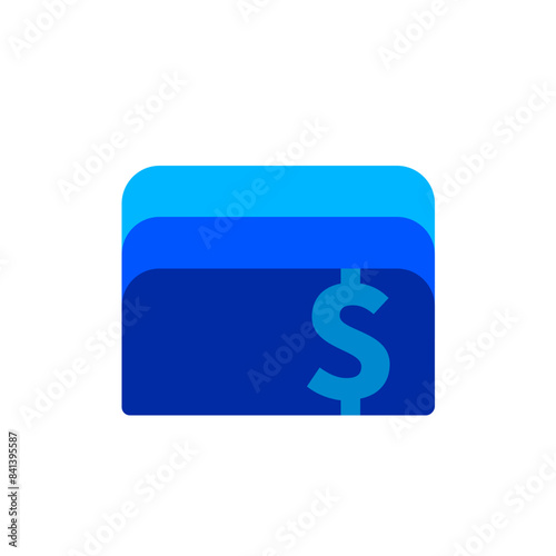 gradient blue wallet icon rounded payment app symbol money application vector cash software button png 