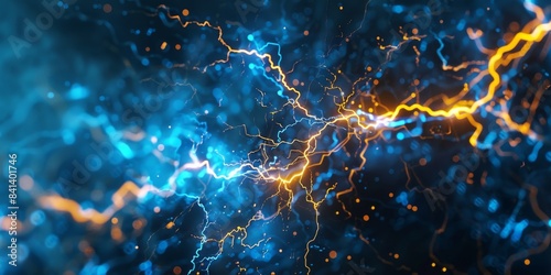 Futuristic Bitcoin Blockchain Technology: Digital Lightning Network and Rapid Transactions on 4K HD Wallpaper，Technology, the digital lightning network of Bitcoin blockchain technology and its fast tr photo