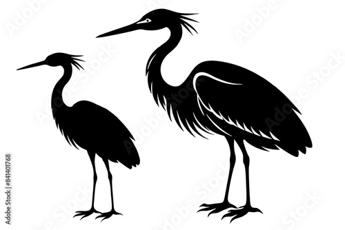 heron silhouette vector illustration