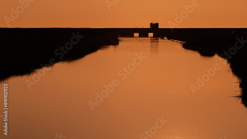 sunset on the river