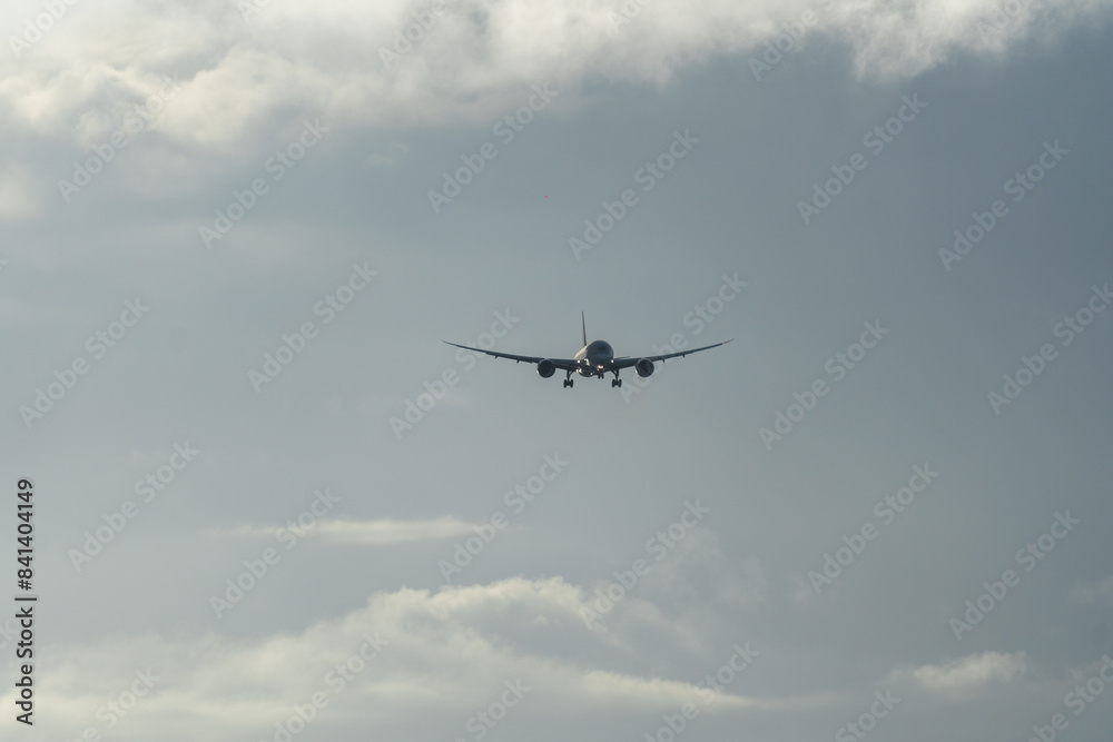 Plane take off or landing in Sheremetyevo International Airport. Transport, tourism and travel concept Plane take off or landing in Sheremetyevo International Airport. Transport, tourism and travel concept