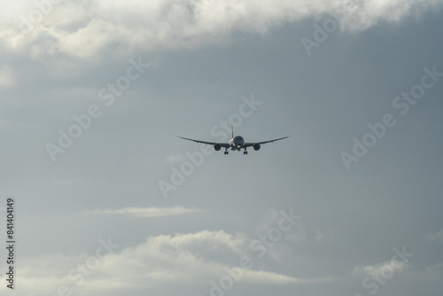 Plane take off or landing in Sheremetyevo International Airport. Transport, tourism and travel concept photo