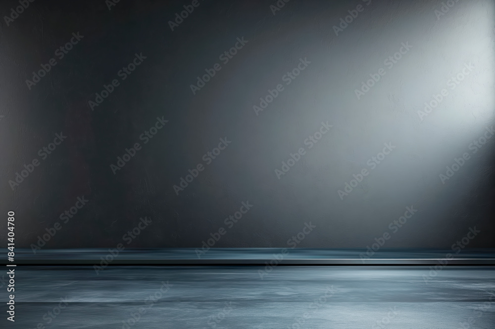 Empty dark room with a smooth floor and wall, modern background, design space concept, Generative AI. Generative AI Empty dark room with a smooth floor and wall, modern background, design space concept, Generative AI. Generative AI
