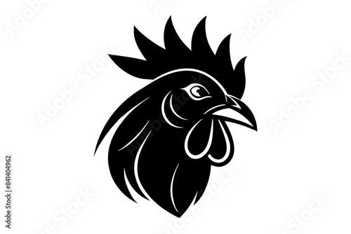 rooster head logo vector silhouette