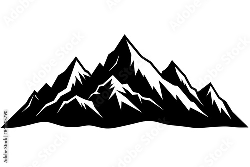 vector mountains silhouette illustration © Jutish