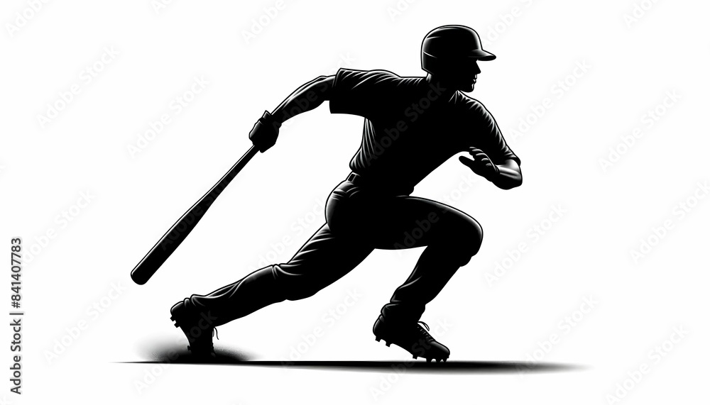 Shadow of a baseball player Shadow of a baseball player