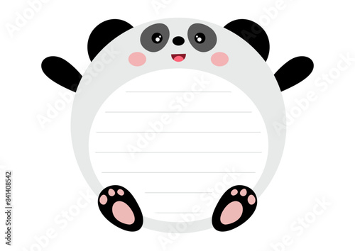 Cute panda round sticker notebook and school label