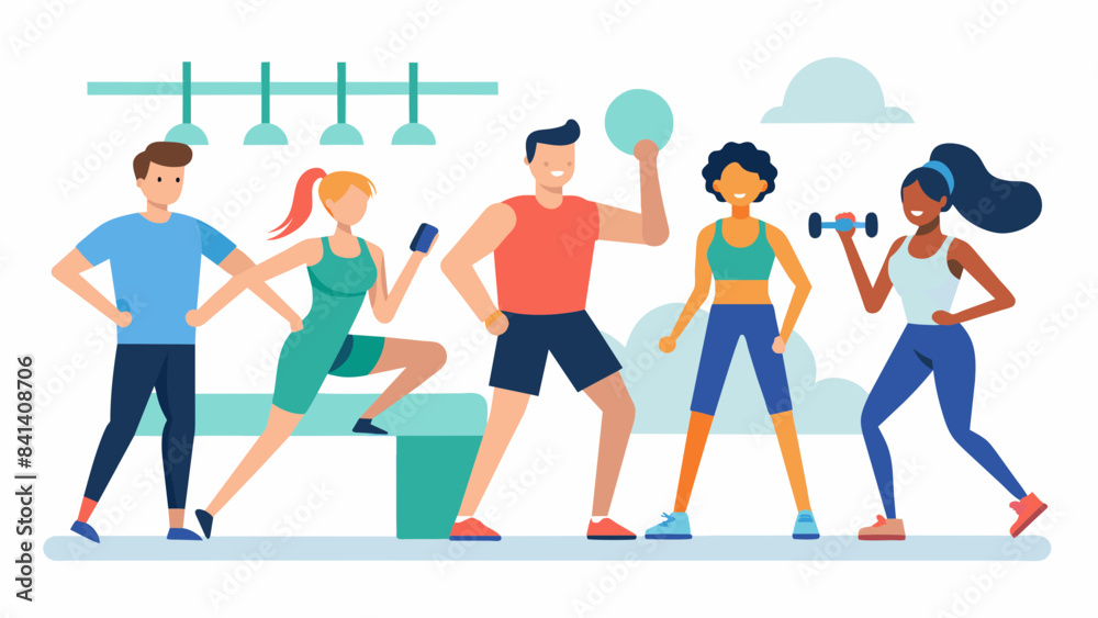 group people dressed in sports clothes to exercise vector illustration group people dressed in sports clothes to exercise vector illustration