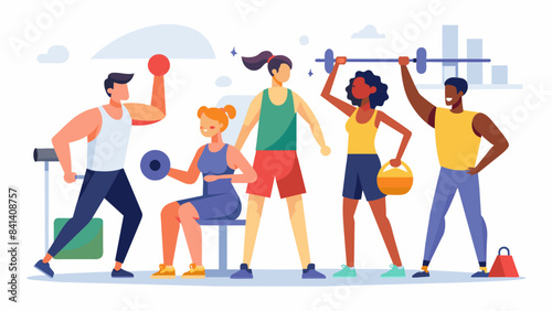 group people dressed in sports clothes to exercise vector illustration