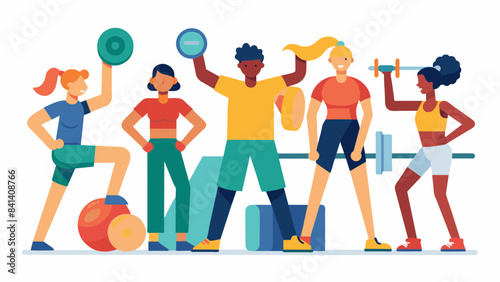 group people dressed in sports clothes to exercise vector illustration