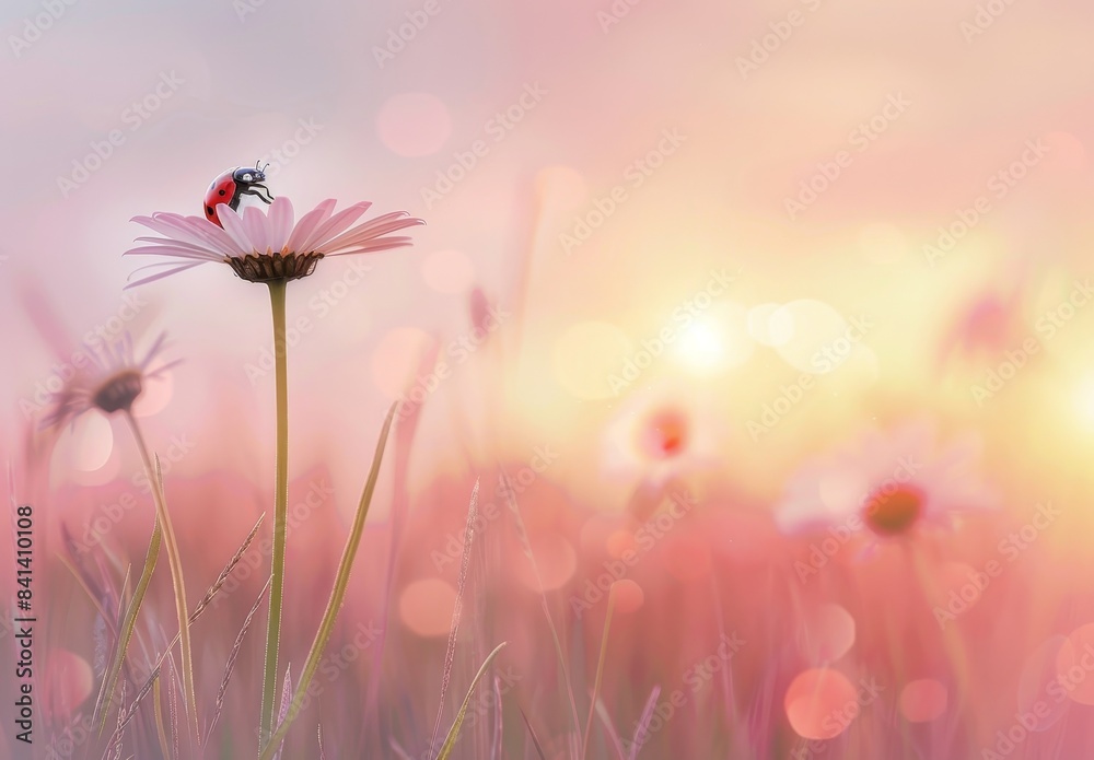 Φωτογραφία An artistic portrait of a hot sunny summer outdoors nature, with an elegant and gentle gentle pastel background of golden color