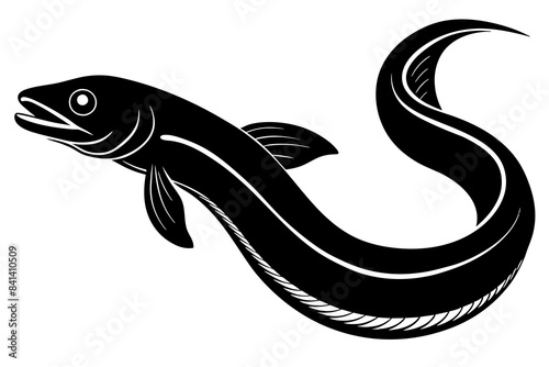 eel fish silhouette vector illustration