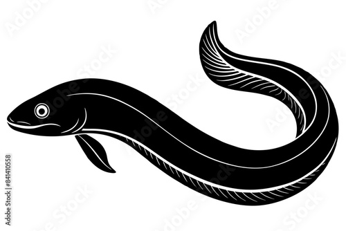eel fish silhouette vector illustration