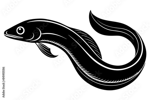 eel fish silhouette vector illustration