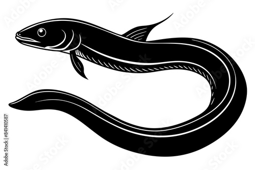 eel fish silhouette vector illustration